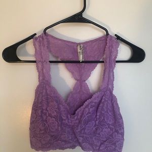 Free People Lavendar Lace Crop Top